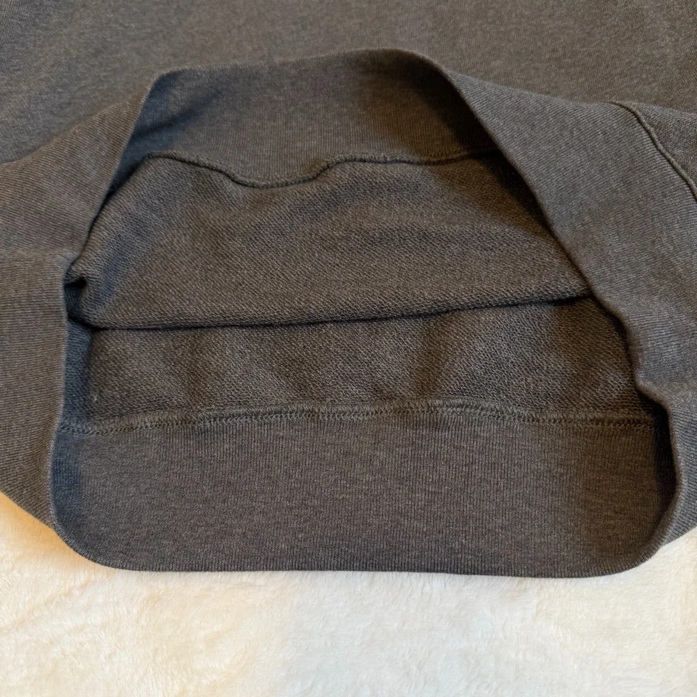 J. Crew Gray Pullover Crewneck Sweatshirt with Crochet Lace Collar and Cuffs